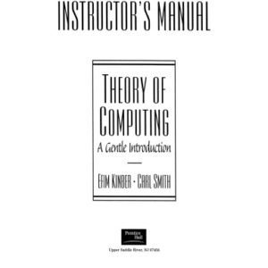 Instructor’s manual Theory of Computing