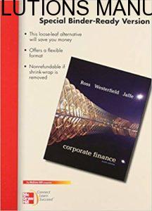 Solutions Manual for Corporate Finance 10th Edition by Ross Westerfield