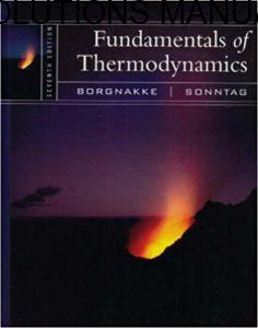 Solutions Manual Fundamentals of Thermodynamics 7th edition by Borgnakke & Sonntag