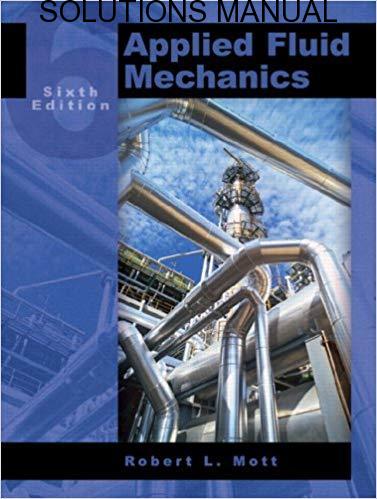 Solutions Manual Applied Fluid Mechanics 6th edition by Robert L. Mott